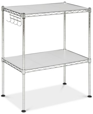 Safavieh - Lucien 2-Tier Chrome Wire Microwave Rack, Quick Ship
