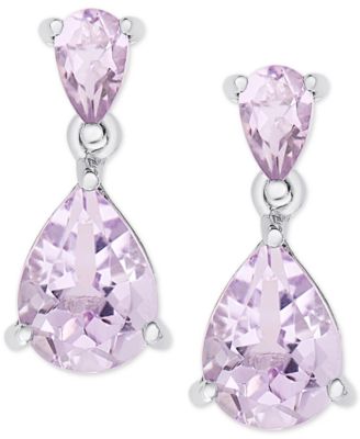 Macy's - Amethyst Double Drop Earrings (2-1/4 ct. t.w.) in Sterling Silver