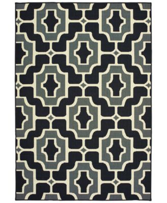 Oriental Weavers - Marina 1491Z Black/Gray 6'7" x 9'6" Indoor/Outdoor Area Rug