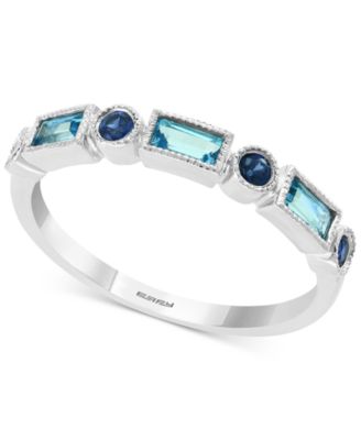 EFFY Collection - Blue Topaz (1/3 ct. t.w.) and Sapphire (1/5 ct. t.w.) Ring in 14k White Gold