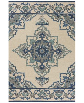 Kas - Harbor Serafina 4238 Ivory/Blue 3'3" x 5'3" Indoor/Outdoor Area Rug