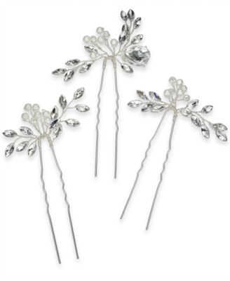 I.N.C. International Concepts - 3-Pc. Set Crystal & Imitation Pearl Bead Bobby Pins
