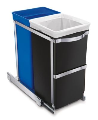 simplehuman - Under the Counter Dual Recycler Trash Can, 35 Liter Pull Out