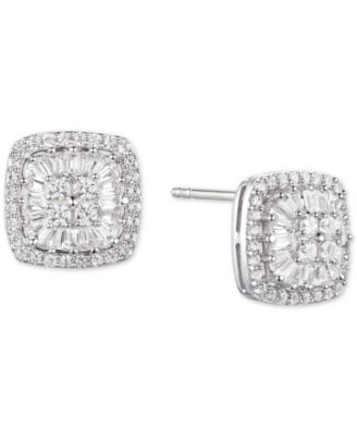 Macy's - Diamond Baguette Square Stud Earrings (1/2 ct. t.w.)