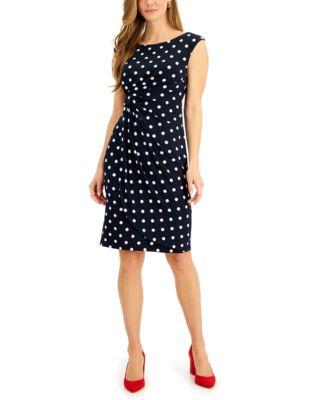 Connected - Polka Dot Ruched Sheath Dress