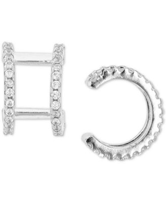 Macy's - Cubic Zirconia Double Open Row Ear Cuffs in Sterling Silver