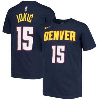 Outerstuff - Youth Nikola Jokic Navy Denver Nuggets Logo Name & Number Performance T-Shirt