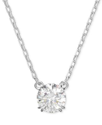 Swarovski - Silver-Tone Constella Crystal Pendant Necklace, 14-7/8" + 2" extender