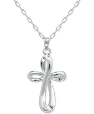 Giani Bernini - Infinity Cross Pendant Necklace, 16" + 2" extender