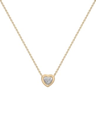 Macy's - Diamond Heart Pendant Necklace (1/4 ct. t.w.) in 14k Gold, 16" + 2" extender