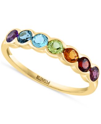 EFFY Collection - Multi-Gemstone Scalloped Band (7/8 ct. t.w.) in 14k Gold-Plated Sterling Silver