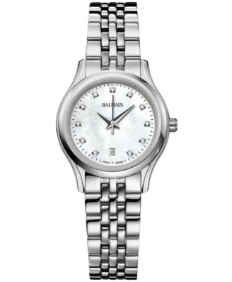 Balmain - Women's Swiss Beleganza Diamond (1/20 ct. t.w.) Stainless Steel Bracelet Watch 28mm