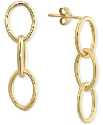 Macy's - Polished Triple Oval Link Drop Earrings in 10k Gold