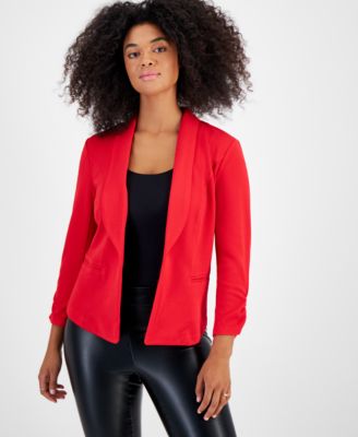 Bar III - Women's Ruched 3/4-Sleeve Knit Blazer