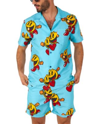 OppoSuits - Men's Short-Sleeve Pac-Man Graphic Shirt & Shorts Set