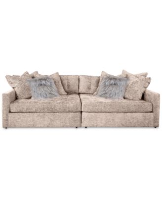 Furniture - 110" 2-Pc. Fabric Double Cuddler Sectional