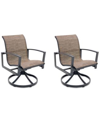 Agio - Wythburn Mix and Match Sleek Sling Outdoor Swivel Chairs, Set of 2