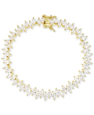 Macy's - Cubic Zirconia Marquise-Cut Zigzag Style Tennis Bracelet