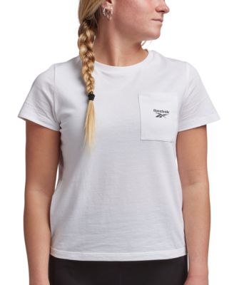 Reebok - Women's Active Small-Logo Pocket Cotton T-Shirt
