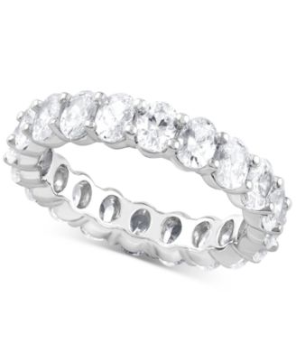 Macy's - Diamond Oval-Cut Eternity Band (4 ct. t.w.) in 14k White Gold