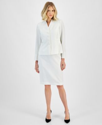 Le Suit - Stand-Collar Pencil Skirt Suit, Regular & Petite