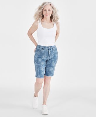 Style & Co - Women's Printed Mid-Rise Bermuda Shorts