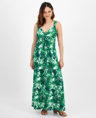 JAMIE & LAYLA - Petite Printed Twist-Front Maxi Dress