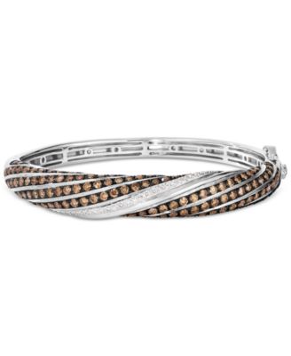 Le Vian - Chocolate & Vanilla Diamond Swirl Bangle Bracelet (5-1/3 ct. t.w.) in 14k White Gold