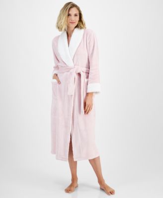 Charter Club - Women's Long Plush Fleece-Trim Robe