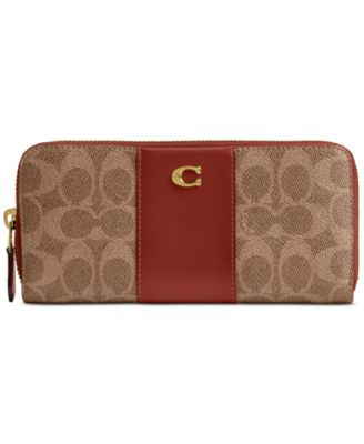 COACH - Essential Signature Canvas Slim Accordion Zip Wallet