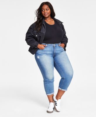 Levi's - Plus Size Mid Rise Roll-Cuff Boyfriend Jeans