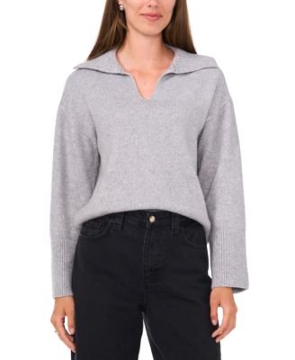 Vince Camuto - Women's Wide-Collar Split-Neck Sweater