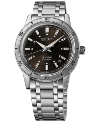 Seiko - Men's Automatic Presage Style 60s Stainless Steel Bracelet Watch 40mm