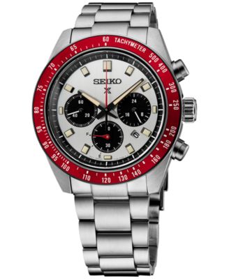Seiko - Men's Solar Chronograph Prospex Speedtimer Stainless Steel Bracelet Watch 41mm