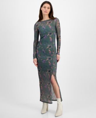 HUGO - Women's Long-Sleeve Floral Bodycon Maxi Dress