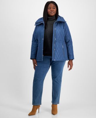 Michael Kors - Plus Size Quilted Hooded Anorak Coat