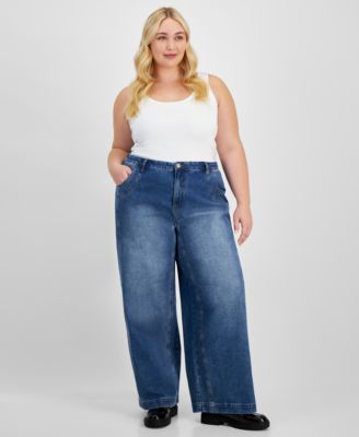And Now This - Trendy Plus Size High-Rise Seamed Front Jeans