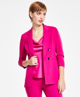 Bar III - Women's Ruched-Sleeve Open-Front Blazer