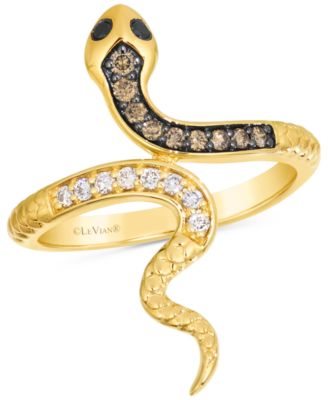 Le Vian - Chocolate Diamond, Nude Diamond, & Blackberry Diamond Snake Ring (1/4 ct. t.w.) in 14k Gold