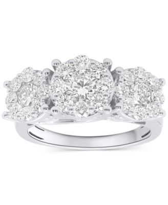 Forever Grown Diamonds - Lab-Grown Diamond Three Stone Ring (2 ct. t.w.) in Sterling Silver