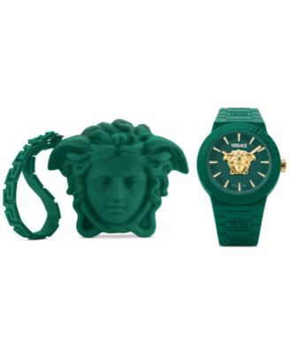 Versace - Men's Swiss V-Pop Green Silicone Strap Watch 43mm
