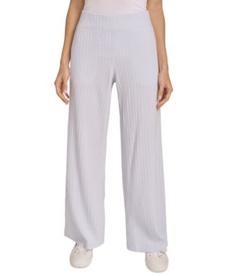 Calvin Klein - Women's Brushed Rib Wide-Leg Pants