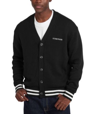 GUESS JEANS - Men's Embossed Logo Cardigan Sweater