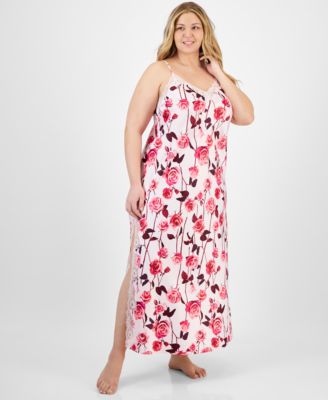 I.N.C. International Concepts - Plus Size Floral Satin Nightgown