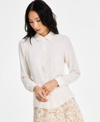 Anne Klein - Women's Collared Button-Front Shirt