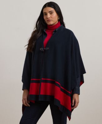 Lauren Ralph Lauren - Plus Size Two-Tone Poncho