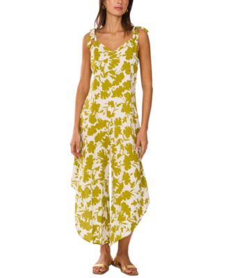 Vince Camuto - Women's Printed Tie-Strap Wide-Leg Jumpsuit