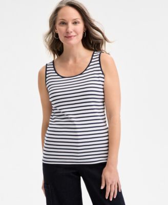 Style & Co - Women's Cotton Striped Scoop-Neck Tank Top