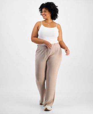 And Now This - Trendy Plus Size Scuba Drawstring-Waist Pants
