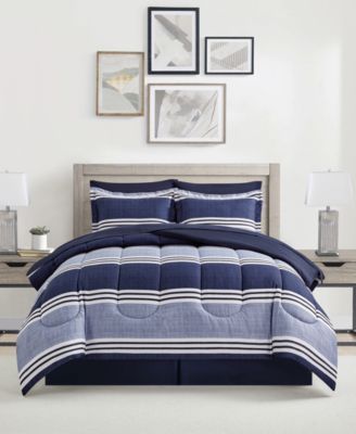 Sunham - Aiden Striped Comforter Set